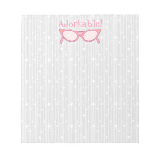 Pink Cat Eye Glasses - Personalisieren Sie es Notizblock