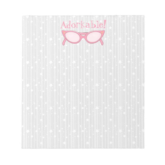 Pink Cat Eye Glasses - Personalisieren Sie es Notizblock (Vorderseite)