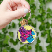 Pink Cat Face Schlüsselanhänger (Hand)