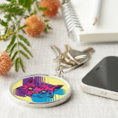 Pink Cat Face Schlüsselanhänger (Seite)