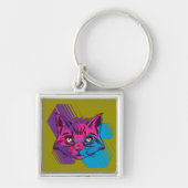 Pink Cat Face Schlüsselanhänger (Vorne)