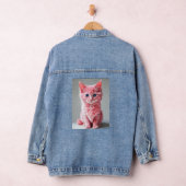 Pink Cat Foto Portrait Jeansjacke (Hangar)