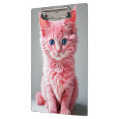 Pink Cat Foto Portrait Klemmbrett (Links)