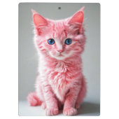 Pink Cat Foto Portrait Klemmbrett (Rückseite)