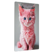 Pink Cat Foto Portrait Klemmbrett (Rechts)