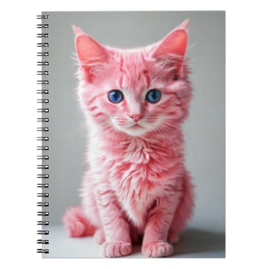 Pink Cat Foto Portrait Notizblock (Vorderseite)