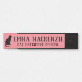 Pink Cat Hanging Door Namensschild (Vorderseite )
