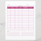 Pink Cat Healthcare Record - Keeper-Seite (Rückseite)