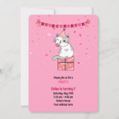Pink Cat Kindergeburtstagsfeier Einladung (Vorderseite)