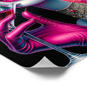 Pink Cat Lady Poster (Ecke)