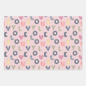 Pink Cat Lovers Muster Geschenkpapier Set (Vorderseite 2)