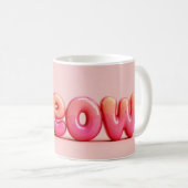 Pink Cat Meow Mug. Kaffeetasse (VorderseiteRechts)