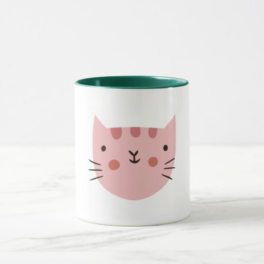 Pink Cat Niedlich Funny Tasse (Zentrum)