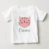 Pink cat Niedlich Kitty Baby T-shirt (Vorderseite)