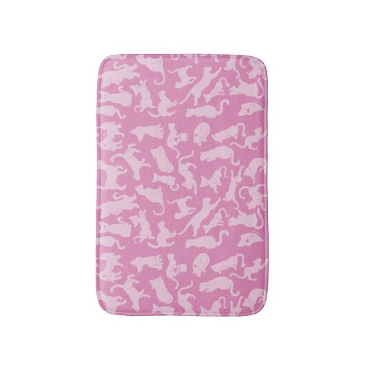 Pink Cat Pattern Badematte (Vorderseite Vertikal)