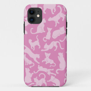 Pink Cat Pattern iPhone 11 Hülle