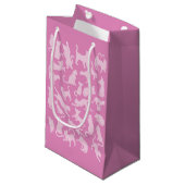 Pink Cat Pattern Kleine Geschenktüte (Vorderseite Schrägansicht)