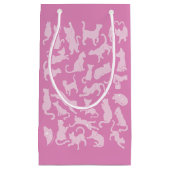 Pink Cat Pattern Kleine Geschenktüte (Vorderseite)