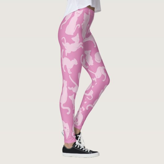 Pink Cat Pattern Leggings (Rechts)
