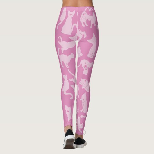 Pink Cat Pattern Leggings (Rückseite)