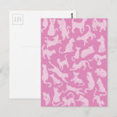 Pink Cat Pattern Postkarte (Vorne/Hinten)