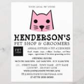 Pink Cat, Pet Store & Groomer Werbung Flyer (Vorne)