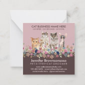 Pink Cat Sitting Groomer Petshop Service Mitteilungskarte (Rückseite)