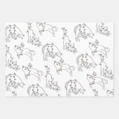 Pink Cat Weihnachtslicht Geschenkpapier Set (Vorderseite)