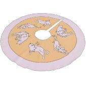 Pink Cat Weihnachtslicht Polyester Weihnachtsbaumdecke (Schrägansicht)