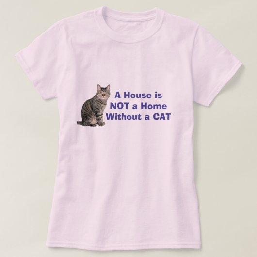 Pink Cat Zuhause Personalisiert T - Shirts (Design vorne)