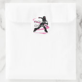 Pink Catcher Softball abfahren Runder Aufkleber (Tasche)