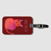 Pink Cate Funky niedlich Kitty Gepäckanhänger (Vorderseite (Horizontal))