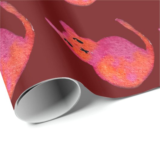 Pink Cate Funky niedlich Kitty Geschenkpapier (Rolleneckpunkt)