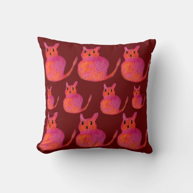 Pink Cate Funky niedlich Kitty Kissen (Vorderseite)