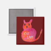 Pink Cate Funky niedlich Kitty Magnet (Vorderseite/Rückseite)