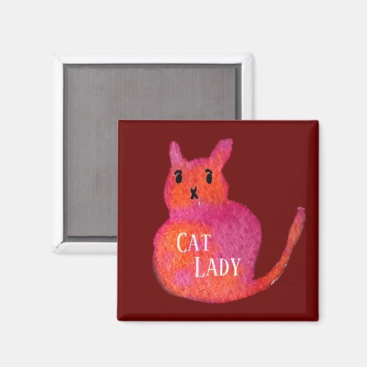 Pink Cate Funky niedlich Kitty Magnet (Vorderseite/Rückseite)