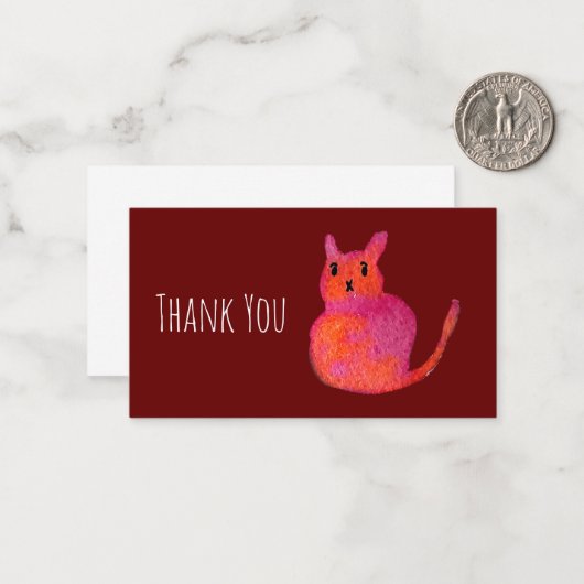 Pink Cate Funky niedlich Kitty Mitteilungskarte (Vorderseite/Rückseite Beispiel)