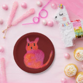 Pink Cate Funky niedlich Kitty Pappteller (Party)