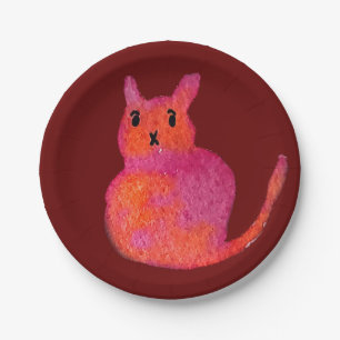 Pink Cate Funky niedlich Kitty Pappteller