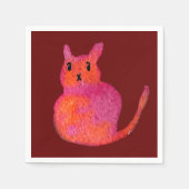 Pink Cate Funky niedlich Kitty Serviette (Vorderseite)