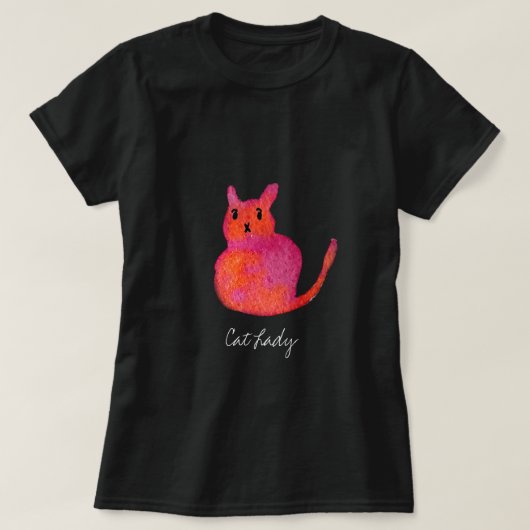 Pink Cate Funky niedlich Kitty T-Shirt (Design vorne)