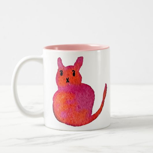 Pink Cate Funky niedlich Kitty Zweifarbige Tasse (Links)