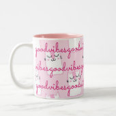 Pink Cats Gute Vibes Zweifarbige Tasse (Links)