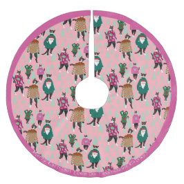 Pink Cats in Ugly Christmas Sweaters Polyester Weihnachtsbaumdecke