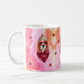 Pink Cavalier Spaniel Valentinstag Geschenk Hund Kaffeetasse (Links)