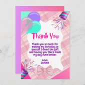 Pink Celebration Danke Karte (Vorne/Hinten)