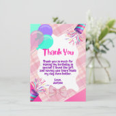 Pink Celebration Danke Karte (Stehend Vorderseite)