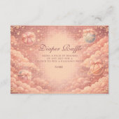 Pink Celestial Bows Clouds Diapper Raffle Begleitkarte (Vorderseite)