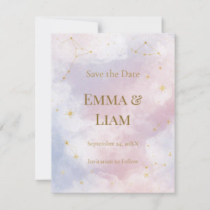 Pink Celestial Save the Date Konstellationen
