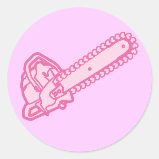 Pink Chainsaw von Liebe Runder Aufkleber (Vorderseite)